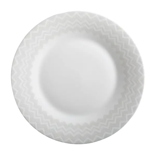 Zig Zag white dinner plate