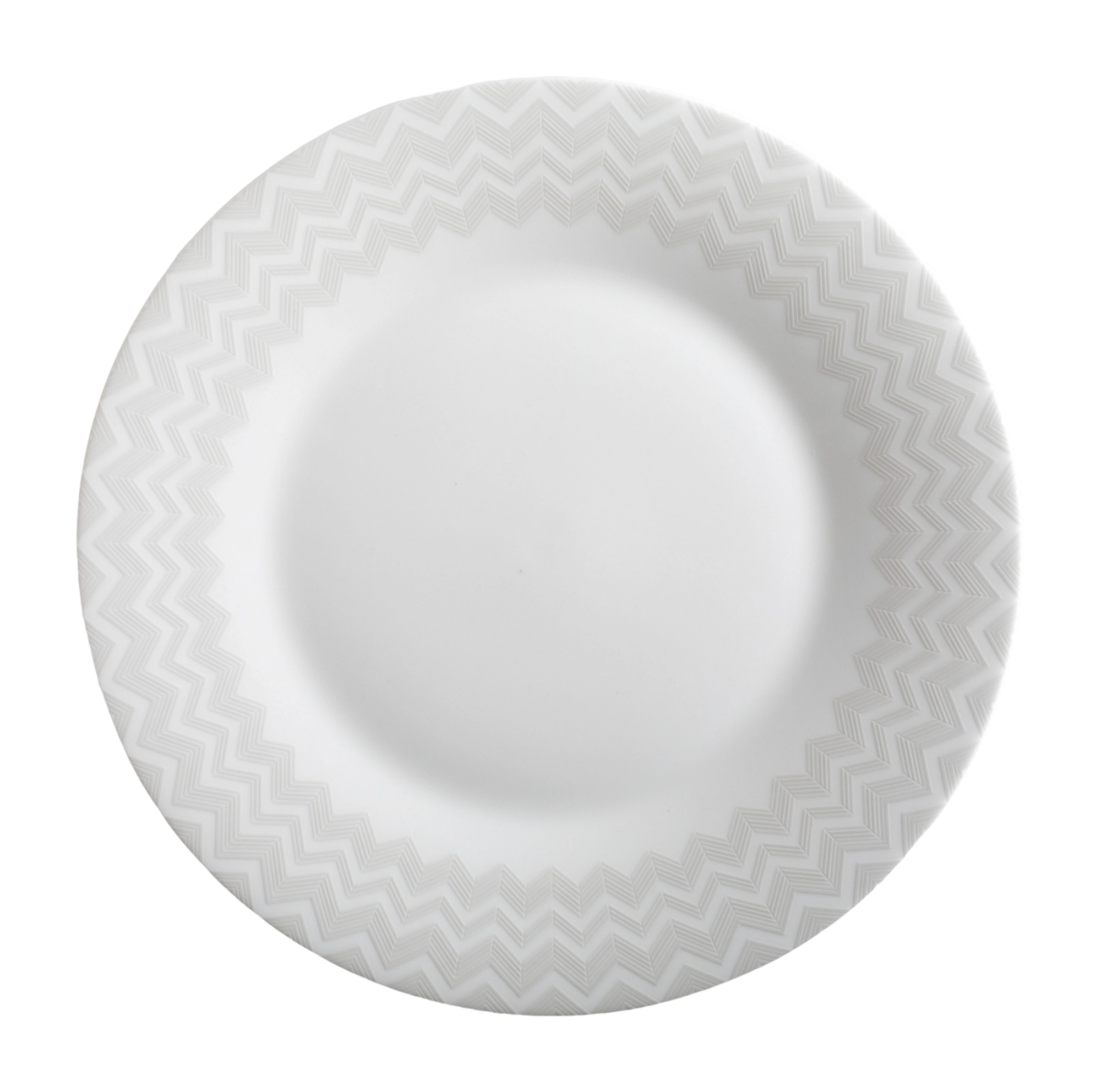 Zig Zag white dinner plate