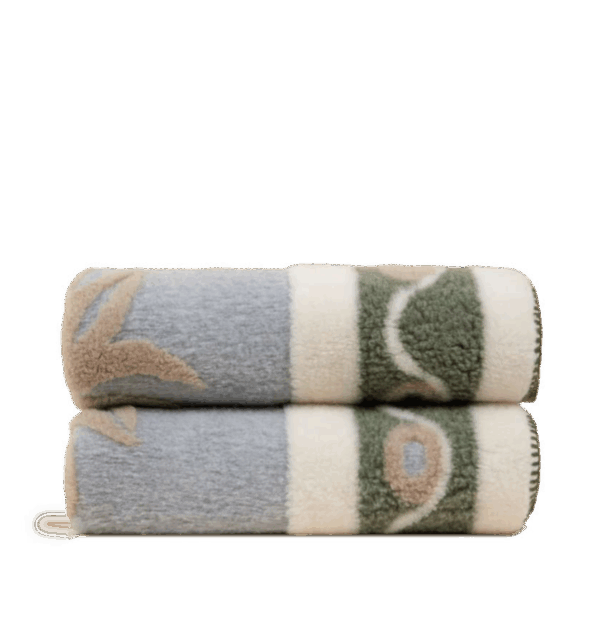 Triumph green boiled wool 150x190