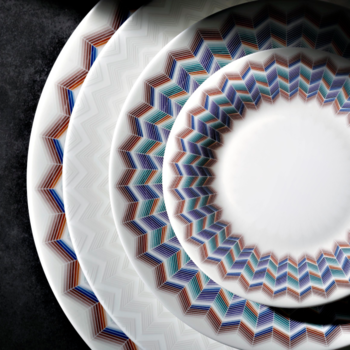 Zig Zag white dinner plate - Bilde 3