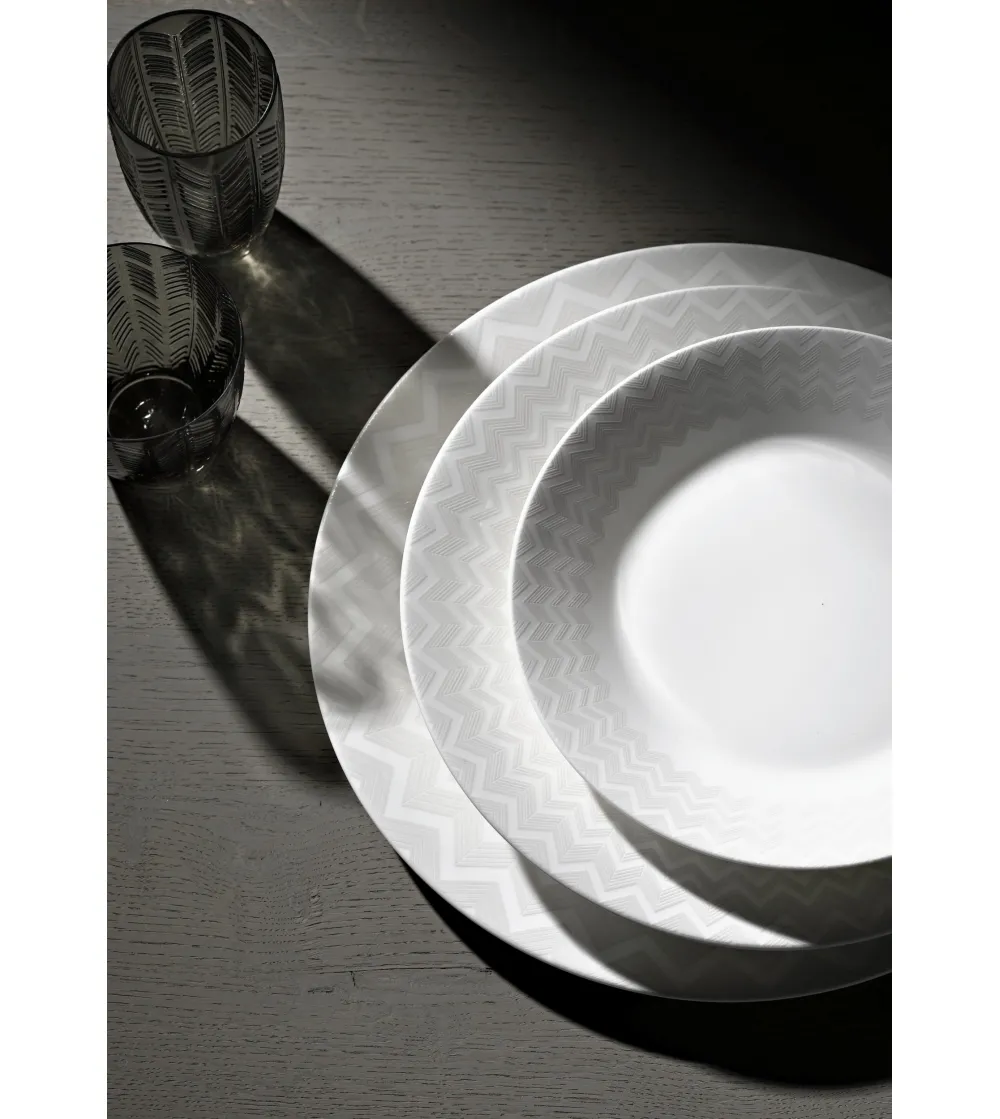 Zig Zag white dinner plate - Bilde 4