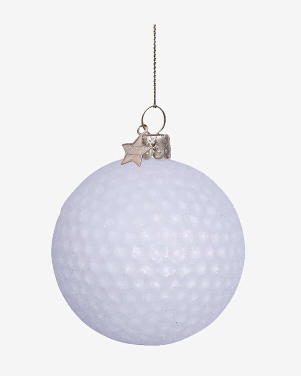 Ornament glass white golf ball