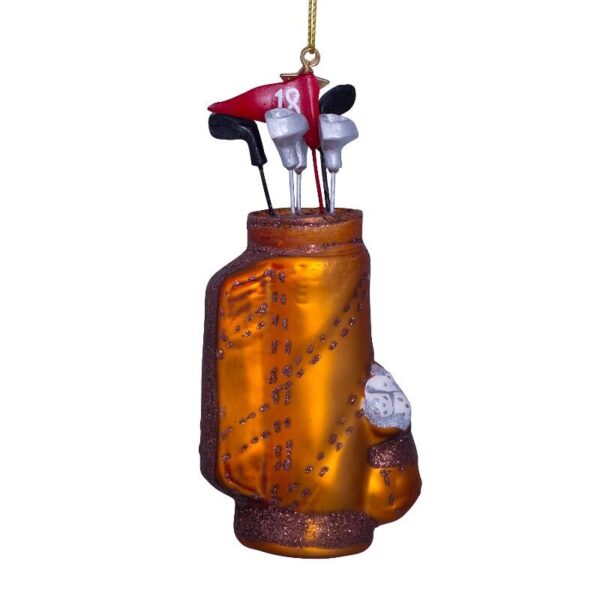 Ornament glass brown golf bag H15cm
