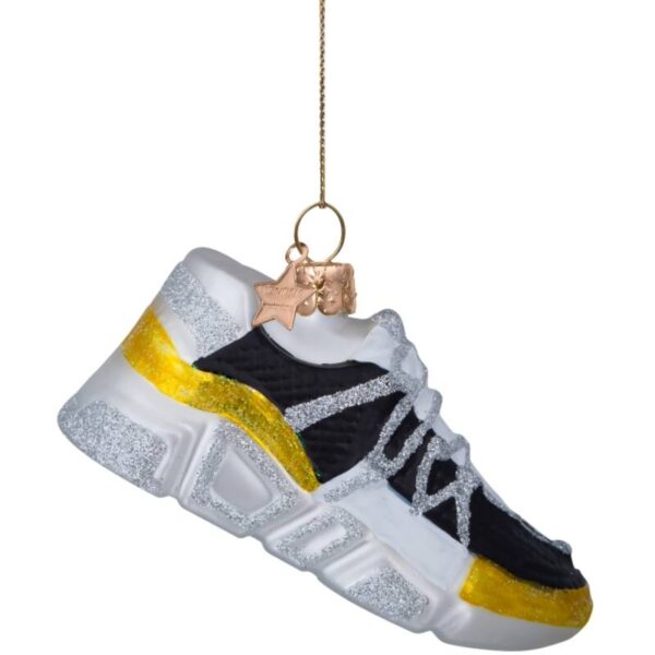 Ornament glass black/yellow sneaker