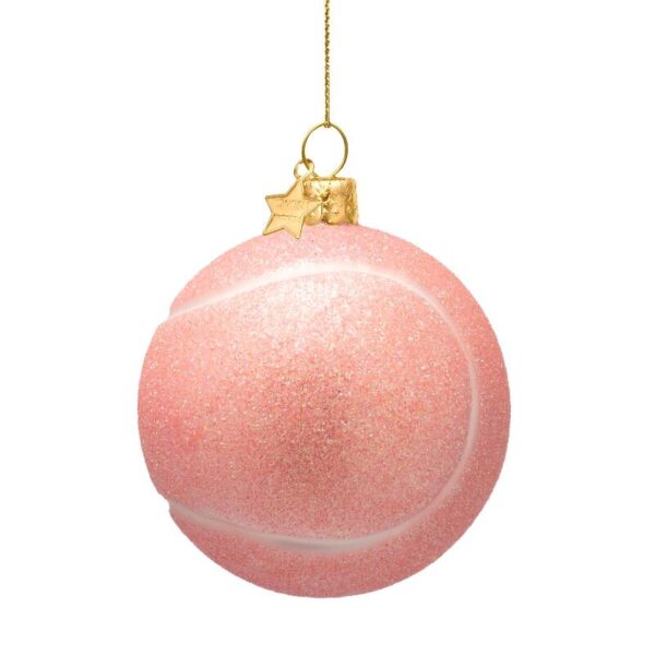 Ornament glass opal soft pink tennis ball