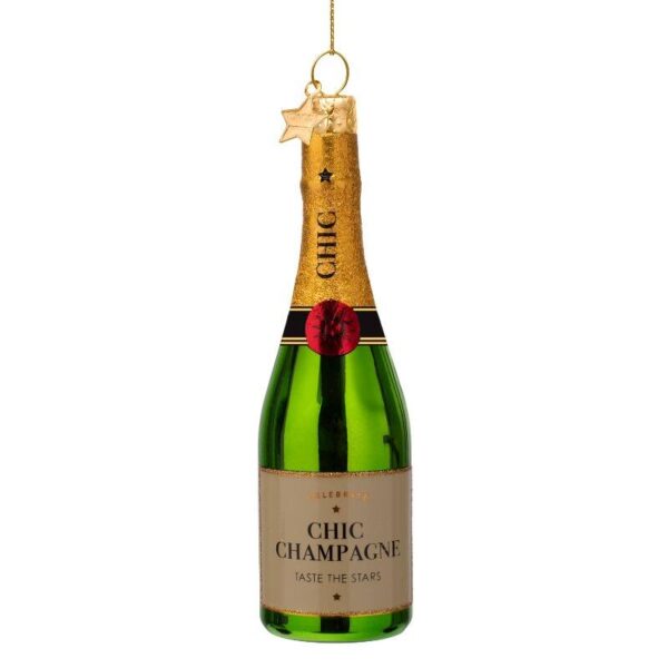 Ornament glass green luxury champagne bottle