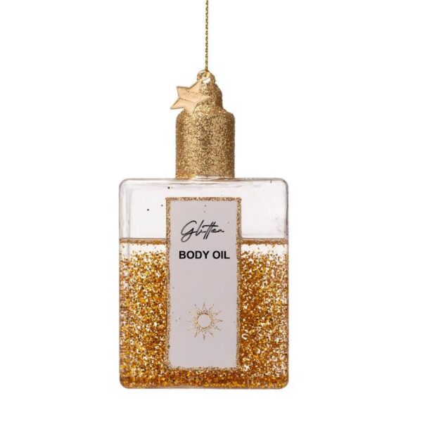 Ornament glass body oil w/glitters
