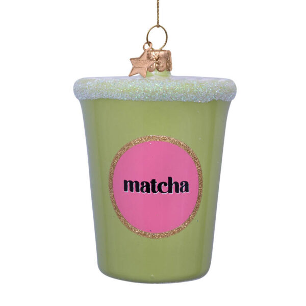 Ornament glass Matcha tea latte