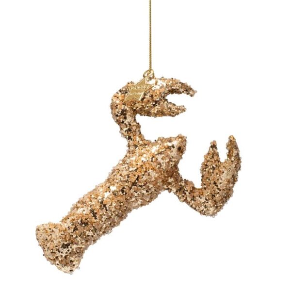 Ornament glass gold lobster