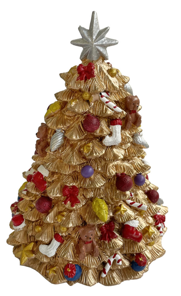 Christmas tree music box gold