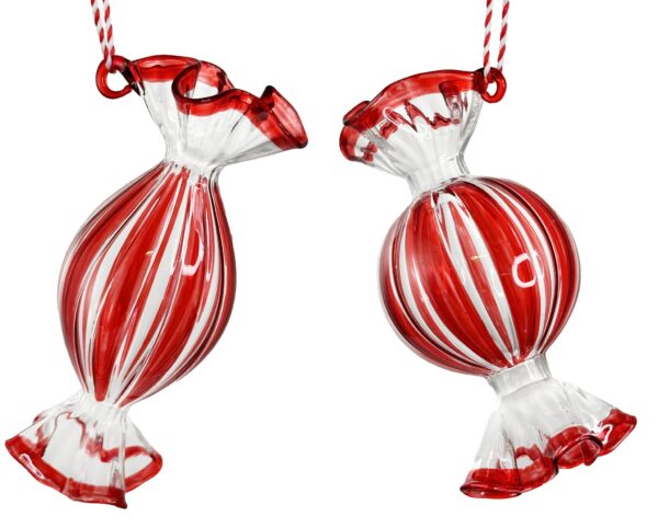 Glass candy clear-red