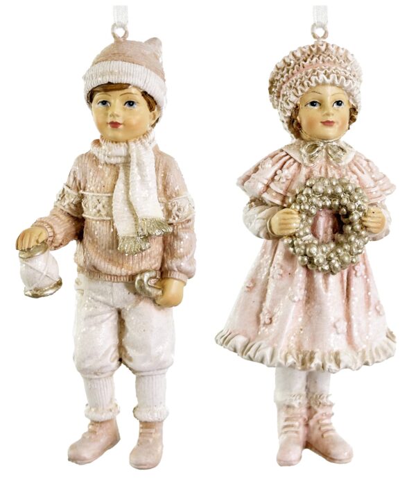 Kids ornament lt pink silver