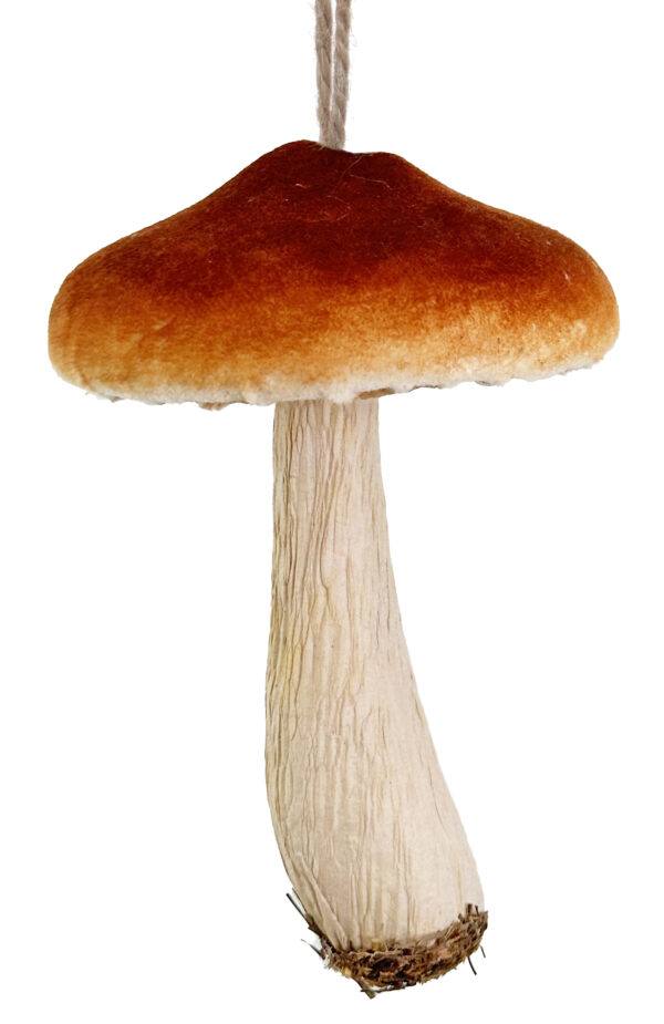 Mushroom ornament brown 12cm