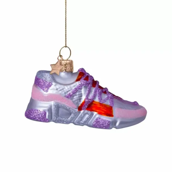 Ornament glass pink/red sneaker