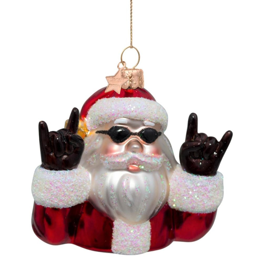 Ornament glass red opal cool santa - Bilde 2