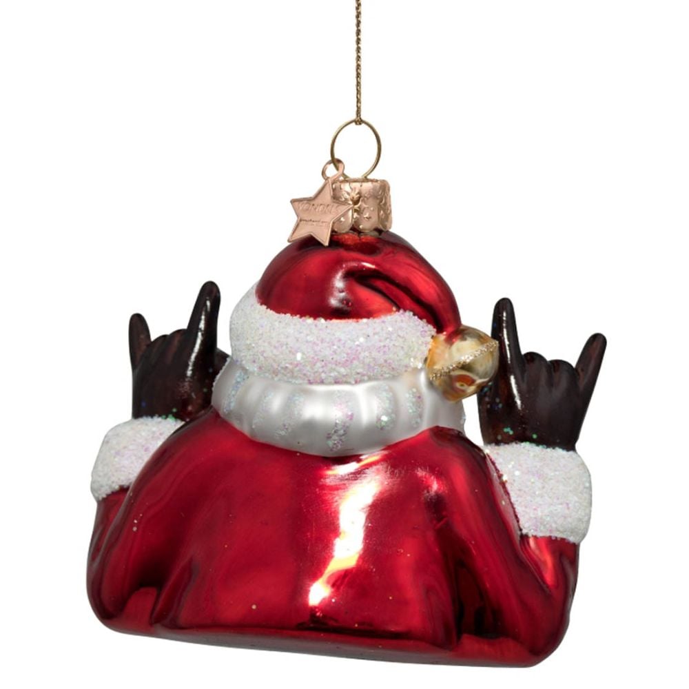 Ornament glass red opal cool santa - Bilde 3