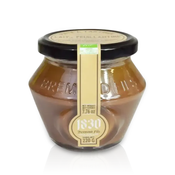 Økologisk hasselnøttkrem med sprø feuillantine flak