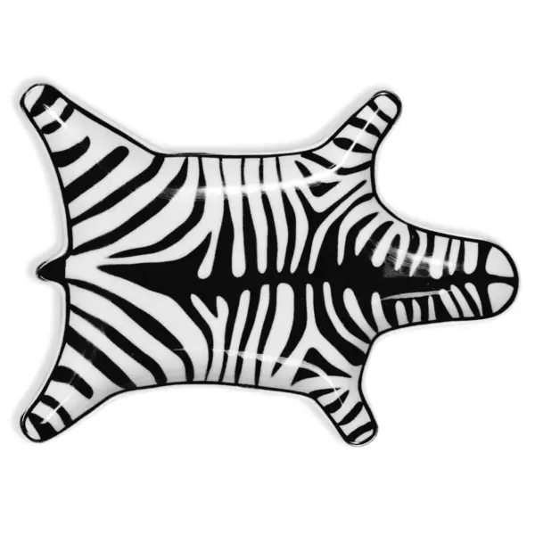 Zebra stacking dish black and white