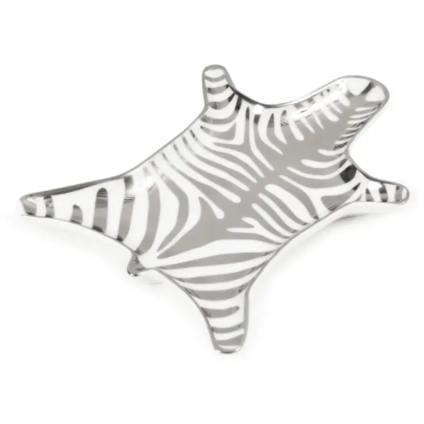 Zebra stacking dish silver