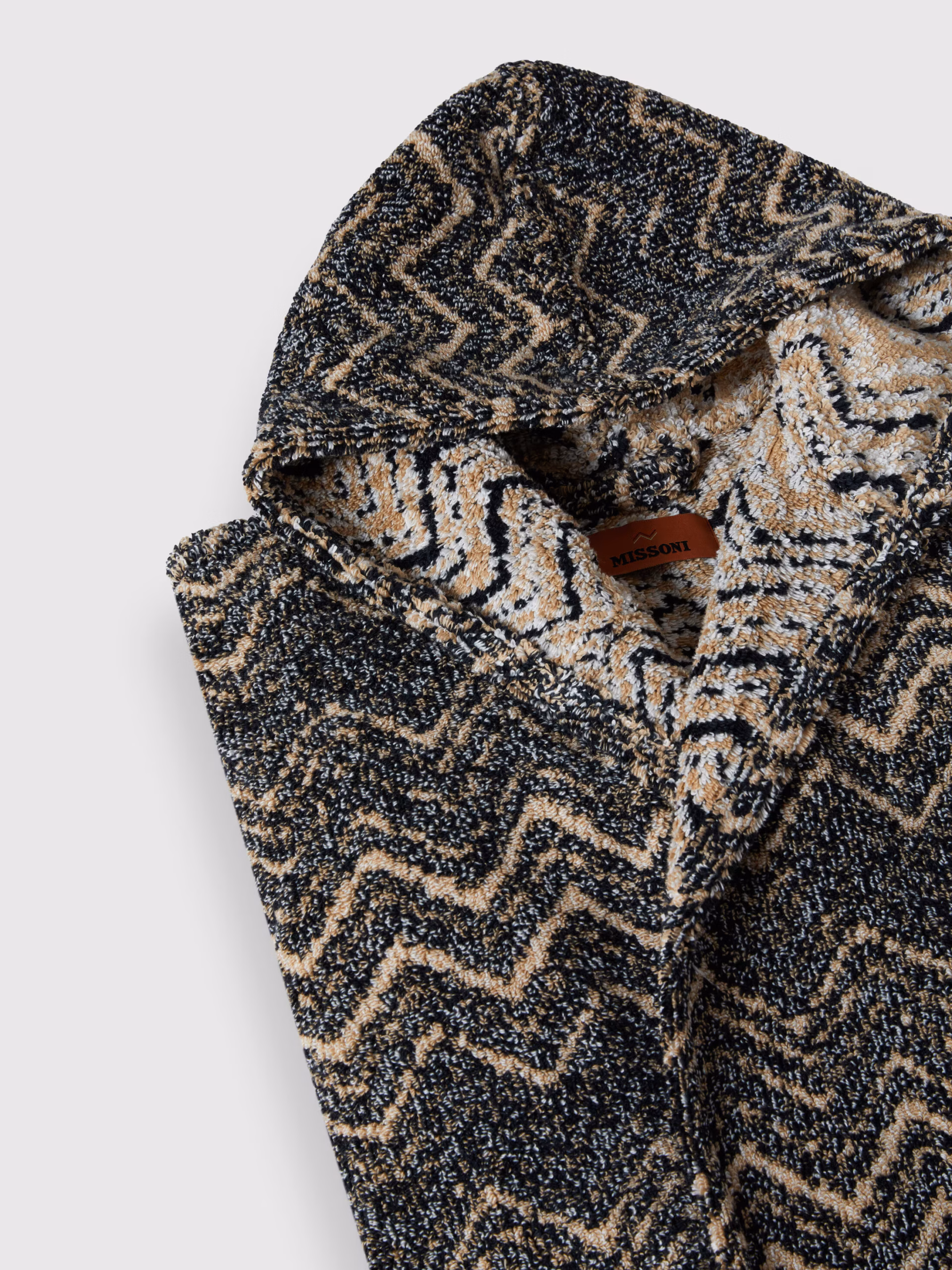 Azul bomullsfrotté chevron-badekåpe - Bilde 2