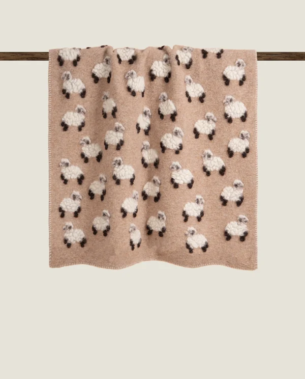Pecorella beige boiled wool 75x100cm