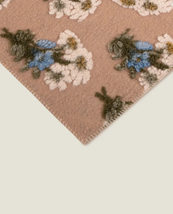 Bunch of flowers beige easy boiled wool 150x190cm - Bilde 3