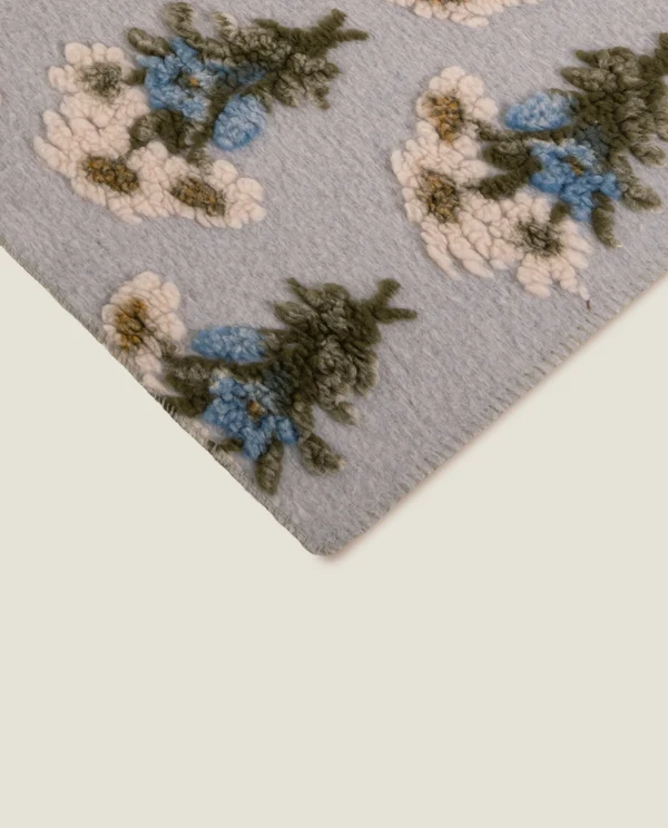 Bunch of flowers grey easy boiled wool 150x190cm - Bilde 3