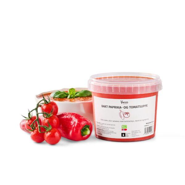 Bakt paprika- og tomatsuppe